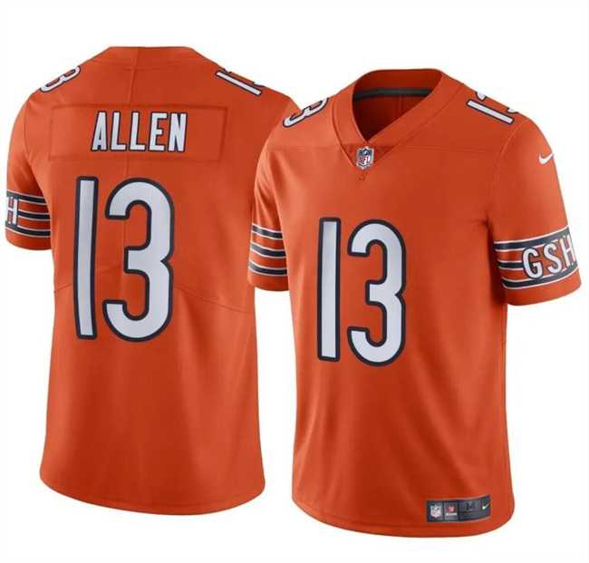 Men & Women & Youth Chicago Bears #13 Keenan Allen Orange Vapor Stitched Jersey
